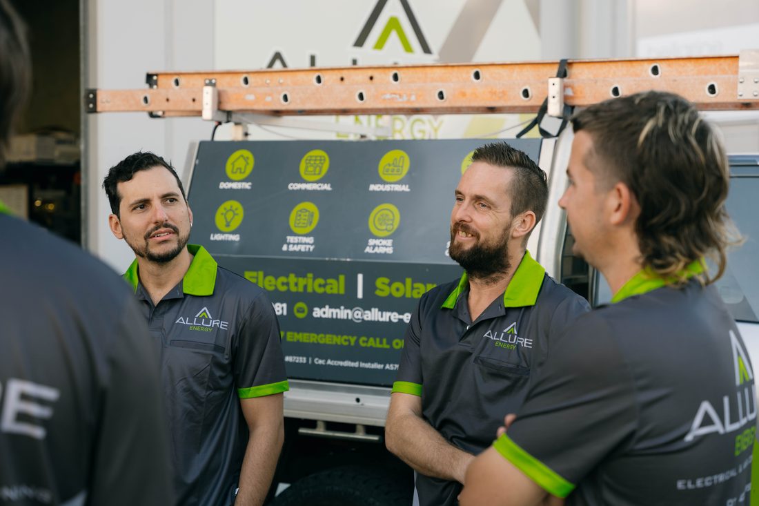 Allure Energy electricians on a commercial job