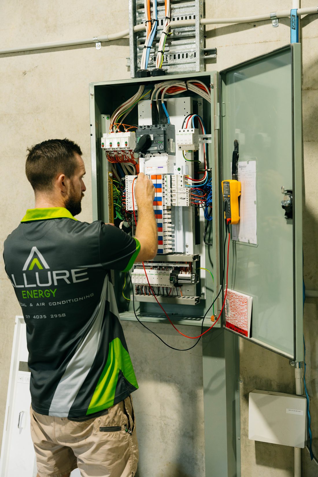 Allure electrician at the fully stocked service vehicle